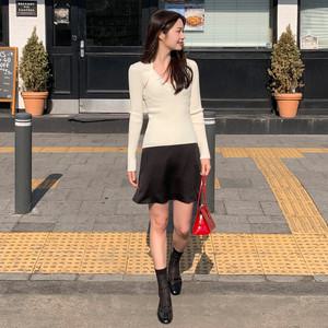 (미니ver/하객룩) 시메르 샤틴 세미 머메이드 미니 스커트 sk6957