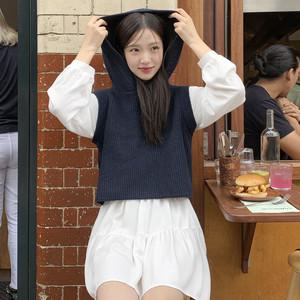 (봄니트/후드조끼/캐주얼룩)블레어 골지 후드 니트 조끼 vs400