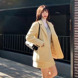 (MADE/셋업/누빔안감) 클로브 겉기모 누빔안감 자켓 미니 스커트 세트 st2692