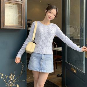 (트렌디핏/코디만점) 헤이든 빈티지 워싱 하이웨스트 A라인 데님 미니 스커트 sk7159