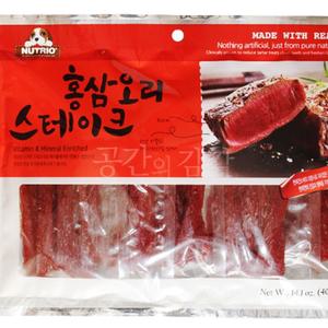 홍삼 오리고기 육포 애견 간식 400g 2봉 건강식 스낵 노령견 면역력 고급