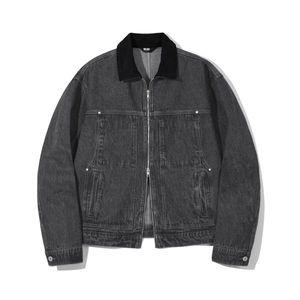 TRILLION 코듀로이 카라 데님 집업 워크 자켓 (LIGHT GRAY) TRFJK09GR