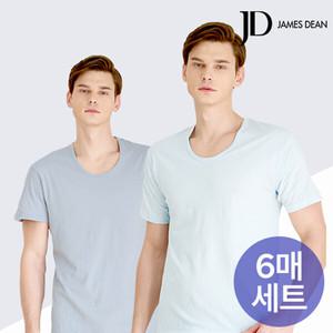 제임스딘 남성 컬러 반팔 런닝 6매