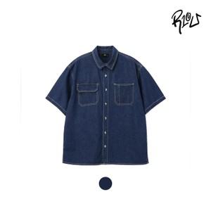 [레노마키즈]주니어 남아 사이드트임 오버핏데님셔츠 청남방(2421B301)