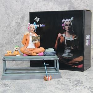영화 Dc 자살 분대 액션 피규어 할리 퀸 조커 읽기 책 앉아 자세 그림 박스형 수집 애니메이션 모델 장난감