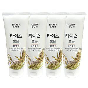 [기타]해피바스 라이스 쌀 보습 클렌징폼 200ml 4개