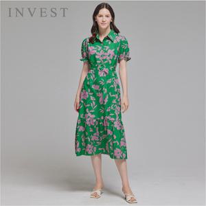 [인베스트] 비비드 플라워 카라 원피스_IN5M1OP3301