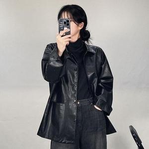 [오노마] ONM 가죽점퍼 여성 자켓 해츠 루즈핏 가죽자켓 스웨