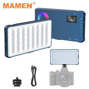 MAMEN 휴대용 RGB 비디오 조명 LED 카메라 라이브 스트리밍 브이로그 사진 주변 70 ° 스포트라이트 10W 40