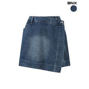 [하프클럽/BNX]여성 데님 랩 스커트 팬츠