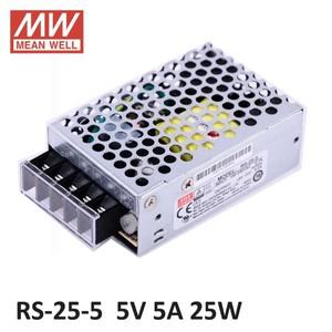 Dc 전원 공급 장치 5V 5A 25W  Meanwell 스위치 전원 공급 장치 RS-25-5 소형 크기 300VAC 입력 서지 SMPS