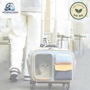 푸시 가능 애완 동물 유모차 트롤리케이스 대용량 통기성 배낭 여러개의 포켓이있는 높은 외관 가방