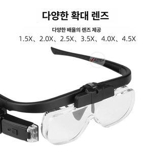 led 돋보기 안경 고화질 수리용 충전식 독서 확대경 전자 루페 정밀 휴대용