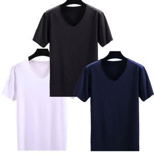 [FO] 남성 V넥 기능성 심리스 반팔티 3장 쿨링 반팔 아이스쿨 깔끔한 핏 이너웨어 빅사이즈 무봉제 티셔츠