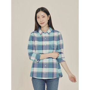 [하프클럽/올리비아하슬러]블루 베이직체크 마 셔츠 블라우스 OHCMBL208