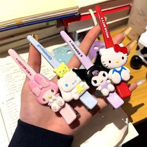 헬로 키티 머리핀 단어 클립 키티 고양이 헤어 클립 만화 카와이 소녀 클립 머리 장식 앞머리 클립 헤어 액