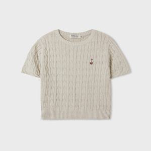 후아유 Steve Round neck Melange CableSweater / WHKAF2401F