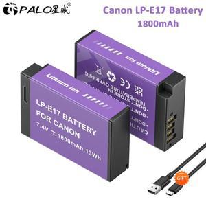 PALO LP-E17 LP 카메라 배터리 Canon EOS 750D M3 M5 M6 200D Kiss X8i 용 TYPE-C 입력 포트 포함