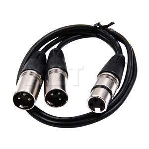 aux케이블 50cm XLR 여성 더블 오디오 라인 CANNON 2 3 핀 케이블 Y-분할 캐논 호환 스플리터 변환기
