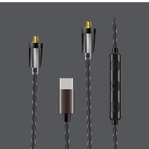 타단자-c 인터페이스 교체 헤드폰 케이블 Shure SE215 SE846 용 3.5mm MMCX 오디오 이어폰