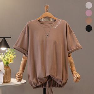 [모노시크] 시네로 넥 레터링 스트링 티셔츠_MNTG280