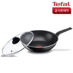 테팔 심플리클린 웍 28cm+정품유리뚜껑