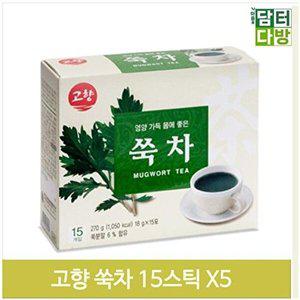 [고려]고소하고 은은한 쑥차 15스틱X5 건강한 분말 전통차