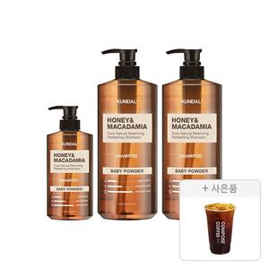 쿤달 네이처 샴푸, 베이비파우더, 1058ml, 2개 + 500ml, 1개