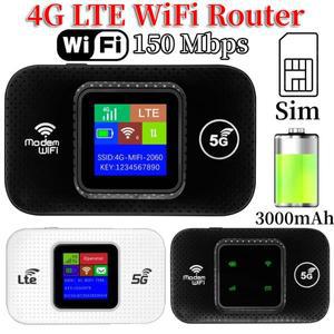 와이파이 라우터 4G LTE 무선 휴대용 잠금 해제 모뎀, 미니 야외 핫스팟, 150mbps 모바일 포켓 Mifi SIM 카