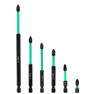 PZ2 마그네틱 드라이버 비트 헤비 듀티 롱 Pozidriv 육각 스크루드라이버 세트 1/4 인치 생크 미끄럼 방지
