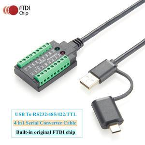 산업용 등급 USB-RS232/485/422/TTL 절연 컨버터, FT232RL USB-C-RS232 직렬 케이블, FTDI 칩 포함