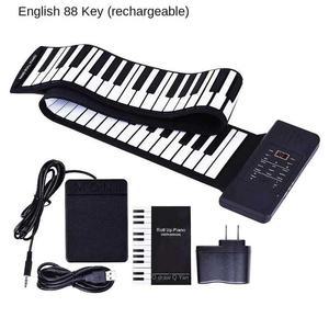 보드 신시사이저 휴대용 소프트 실리콘 유연한 디지털 롤업 피아노 경적 및 페달 전자 MIDI USB 충전 88