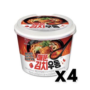 본고장 매운김치우동 즉석용기면 194.5g x 4개