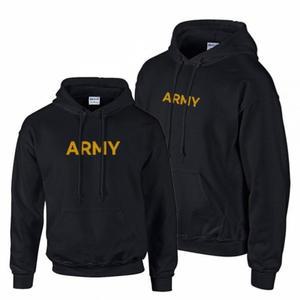 ARMY 옐로우 후드티 블랙 기모