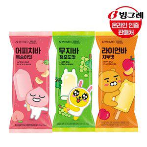 [빙그레] 카카오 청량바 40개 세트 (라이언바/어피치바/무지바)