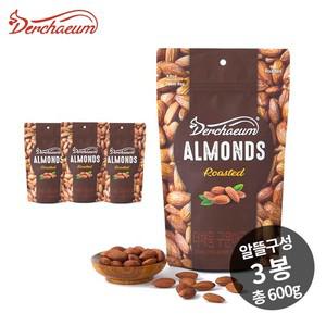 [더채움] 구운 아몬드 600g 200g X 3팩 싱글팩 묶음구성