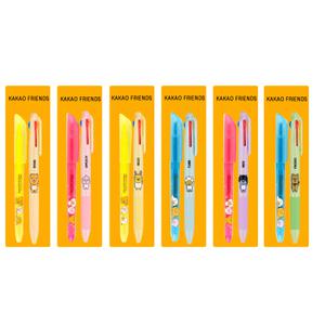 카카오프렌즈 3색볼펜+형광펜세트