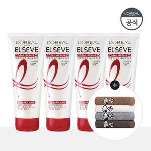 로레알파리 토탈 리페어5 인스턴트 미라클 헤어팩 170ml 4개 [증정]스누피 타올(색상 랜덤) 1장