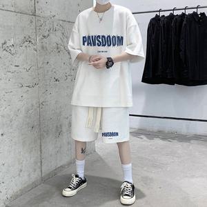 반팔 트레이닝세트 운동복 츄리닝반바지 오버핏 파브
