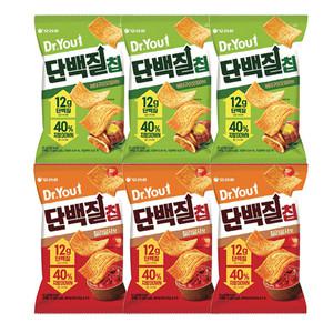 오리온 닥터유 단백질칩 버터구이오징어맛 60gx3개+칠리살사맛 60gx3개(총6개)