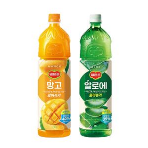 [한번에먹자] 델몬트 망고 1.5L 2페트 + 델몬트 알로에 1.5L 2페트 / 총 4페트