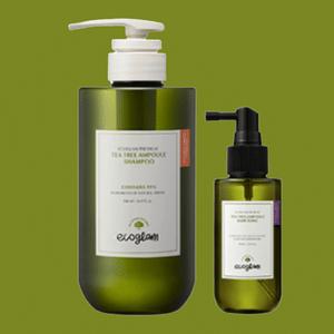 에코글램 티트리 앰플 비건샴푸 500ml 2개+헤어토닉 100ml1개 2종세트 깨끗한