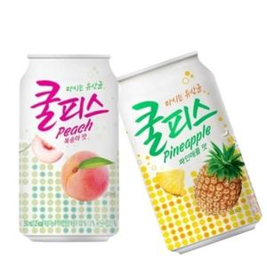 [동원FB] 동원 쿨피스 복숭아 350ml 24캔+파인애플 350ml 24캔 대용량 음료 HN