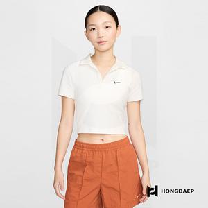 나이키 여름 크롭반팔 에센셜 스우시 폴로 카라티셔츠 (133)