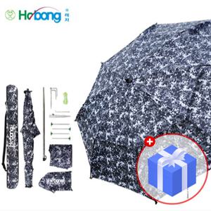 호봉 민물 낚시 파라솔+3면 가리미 세트 밀리터리 52인치 2층 암막 야외용 낚시 캠핑
