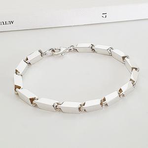 925실버 4mm 대나무 체인 남자 여자 커플 은팔찌