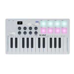 보드 신시사이저 M-VAVE 미니 휴대용 USB 피아노 25 키 MIDI 제어 속도 감지 8 RGB 백라이트