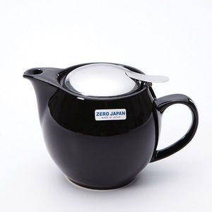 [기타]제로재팬 TQPJQEQJ 도자기 라운드 티포트 680ml 블랙 차주전자