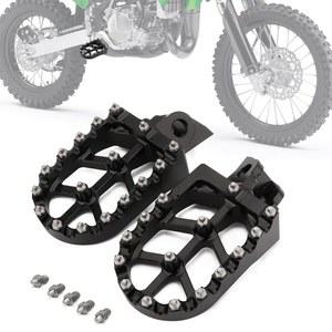 IUVWISN 더트 바이크 풋 페그, 모터사이클 페그 와이드 받침대 CNC for KLX 140 KLX140RF 2008-2024 KX65 2000-2024 KX85 2001-2024 KX100 1998-2021 KX112 2022-2024 KX80 1998-2000 블랙