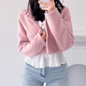 [신세계라이브쇼핑][옷자락] 여자 트위드 세미정장 뽀글이 금장단추 겨울 자켓